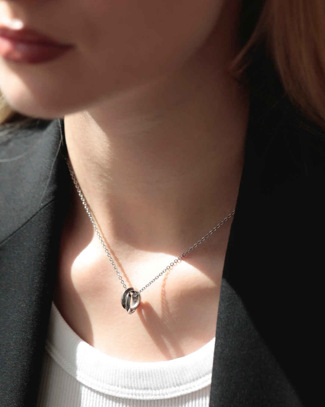 316L double ring necklace #N71