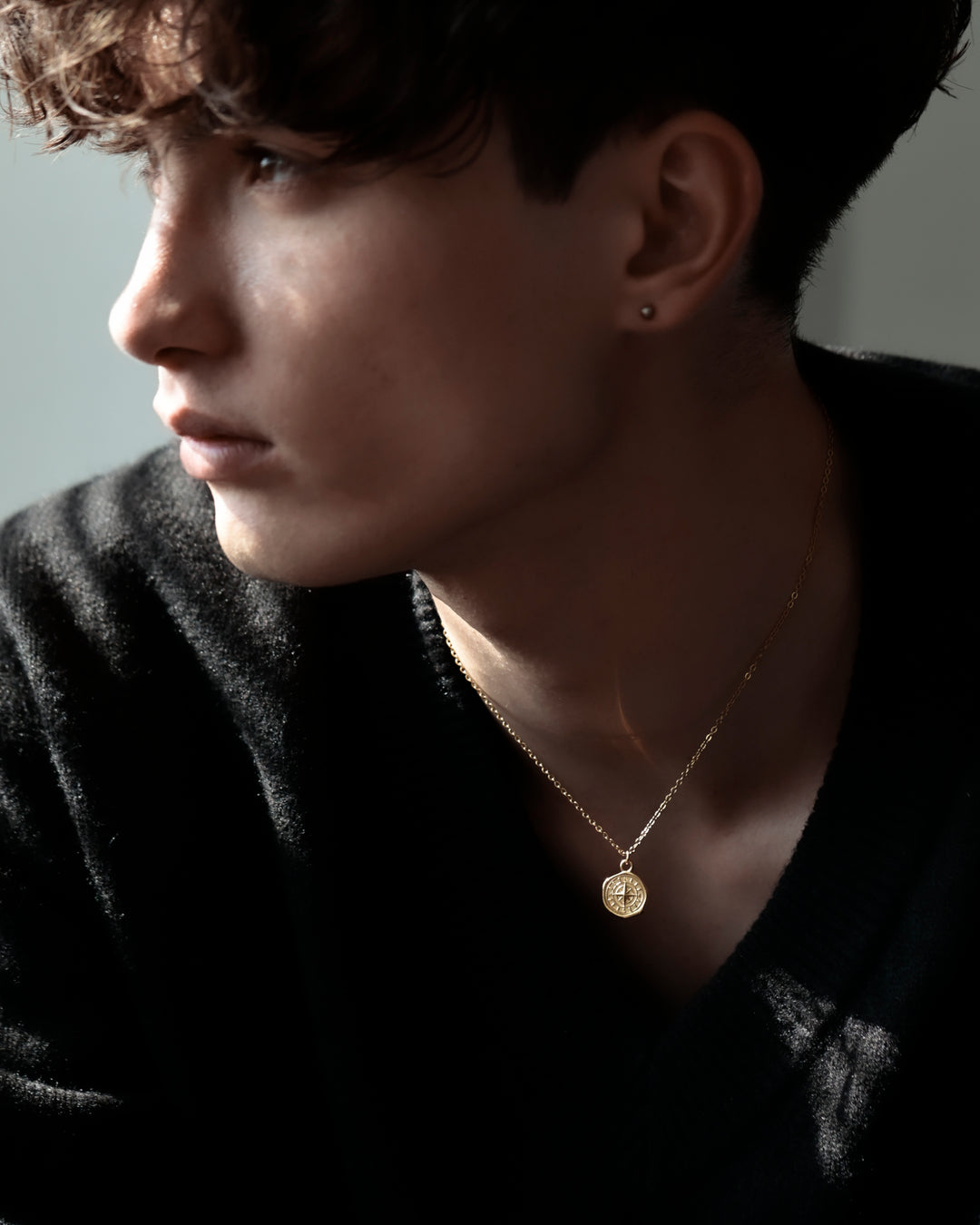 316L compass necklace #N75