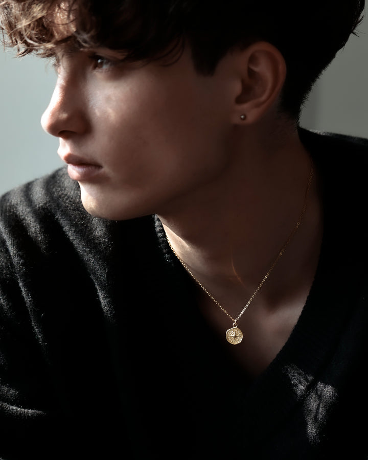 316L compass necklace #N75
