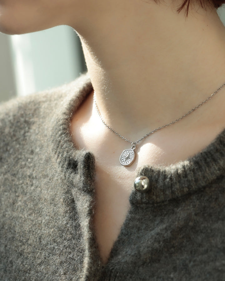 316L compass necklace #N75