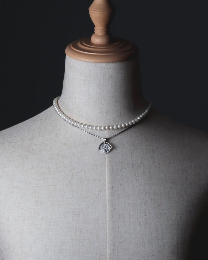 316L frame coin necklace #N78
