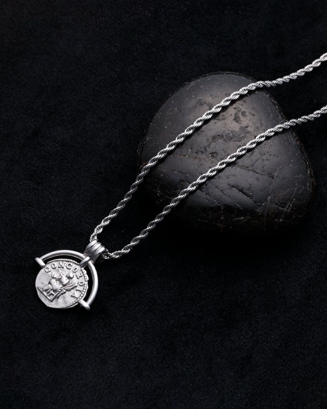 316L frame coin necklace #N78