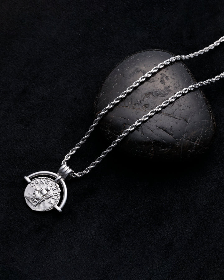 316L frame coin necklace #N78