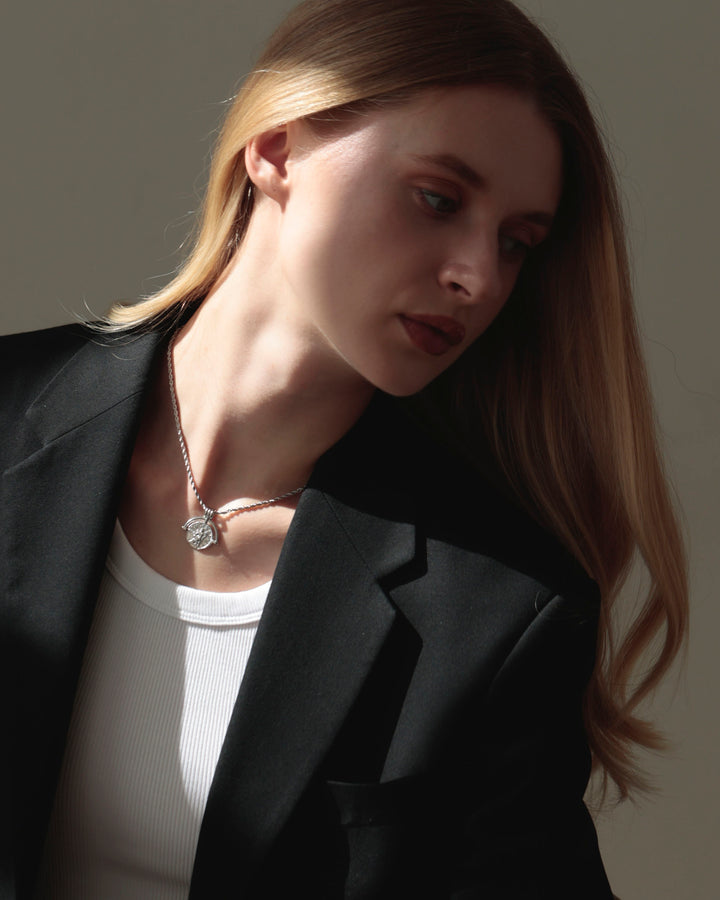 316L frame coin necklace #N78