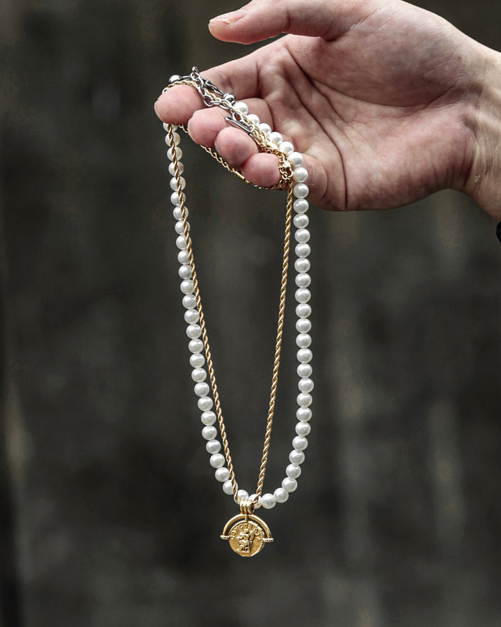 316L frame coin necklace #N78
