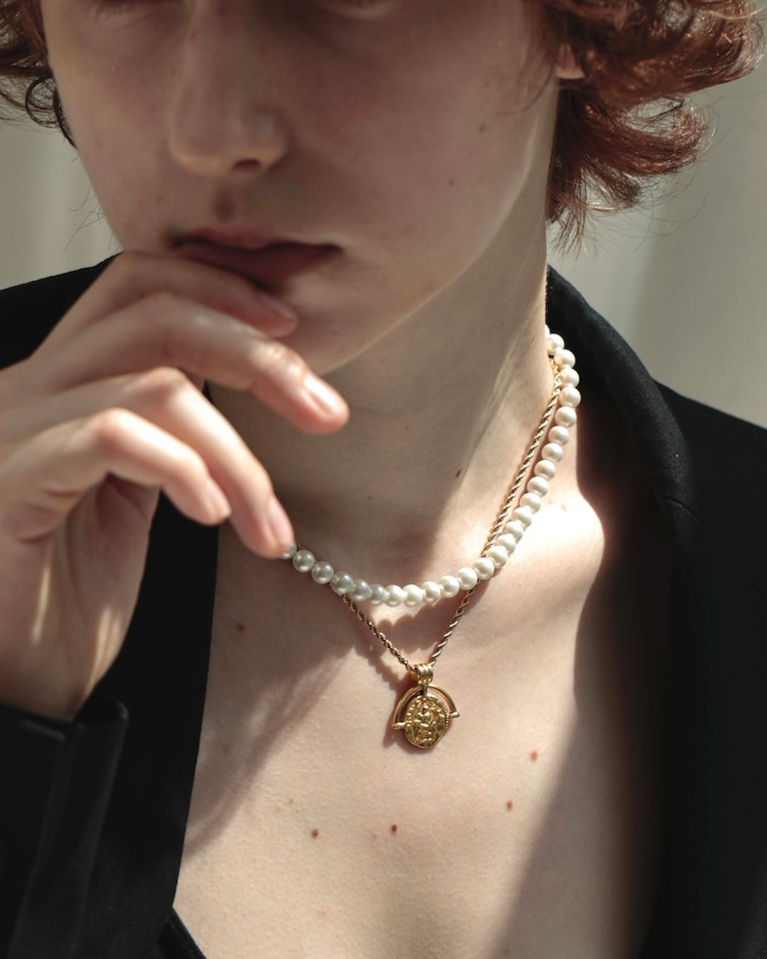 316L frame coin necklace #N78