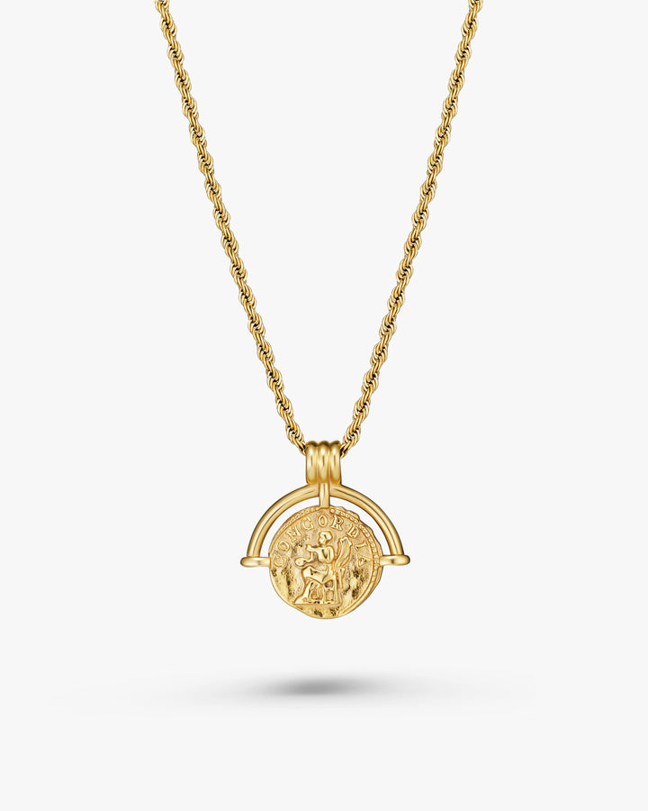 316L frame coin necklace #N78