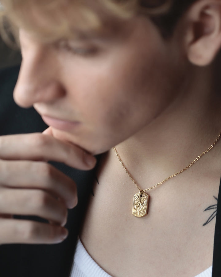 316L hawaiian tag necklace #N84