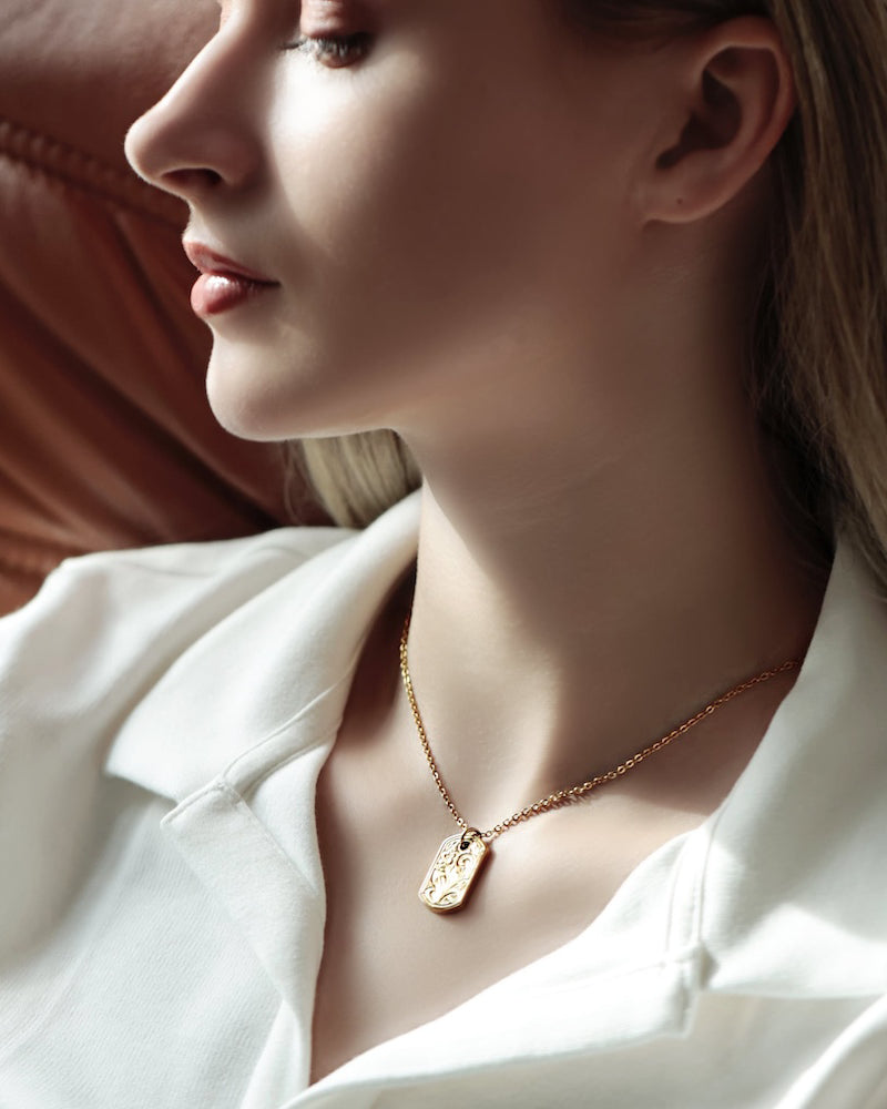 316L hawaiian tag necklace #N84