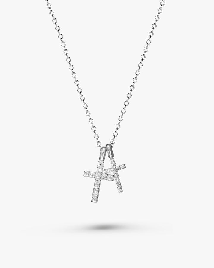 316L double cross necklace #N96