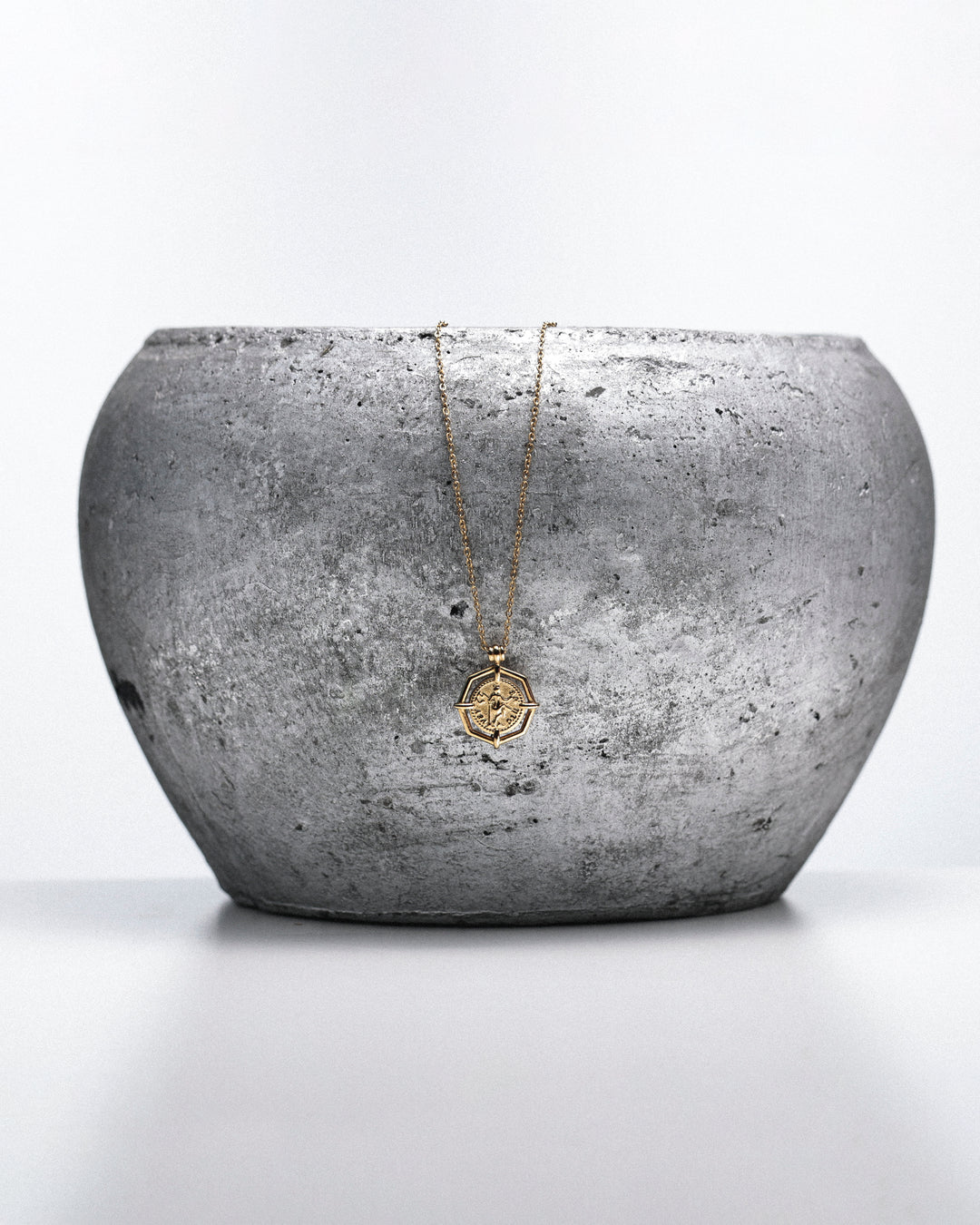 316L octagon coin necklace #N97