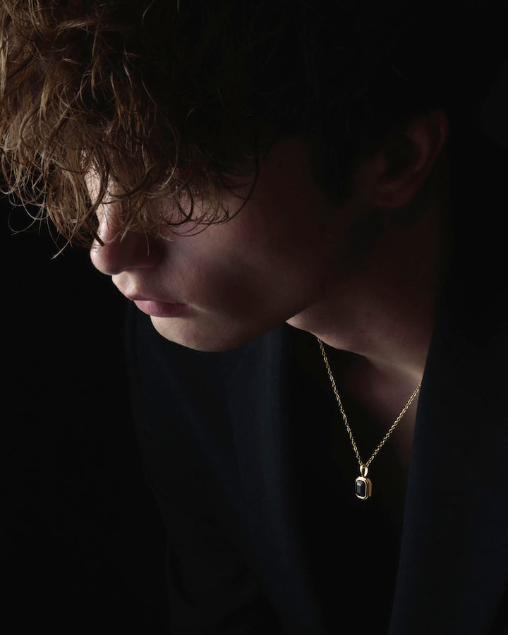 316L black stone necklace #N99