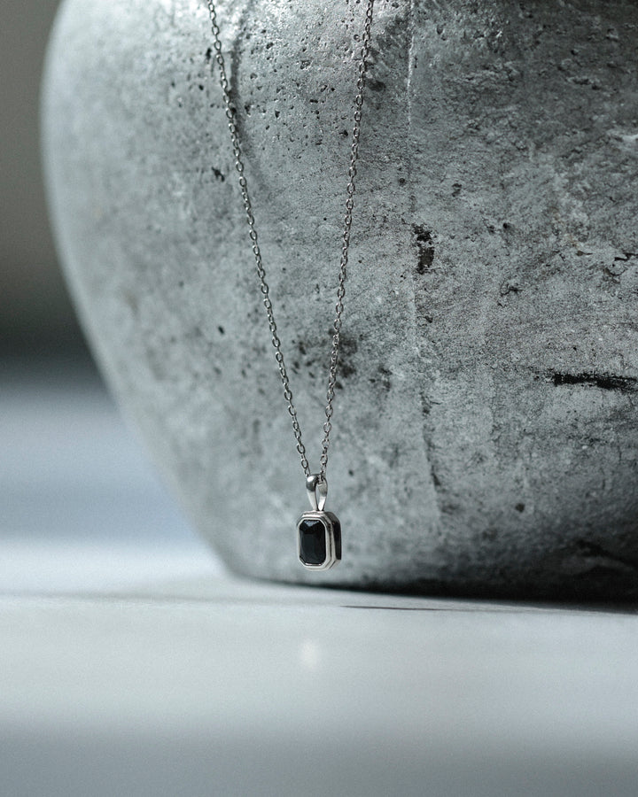 316L black stone necklace #N99
