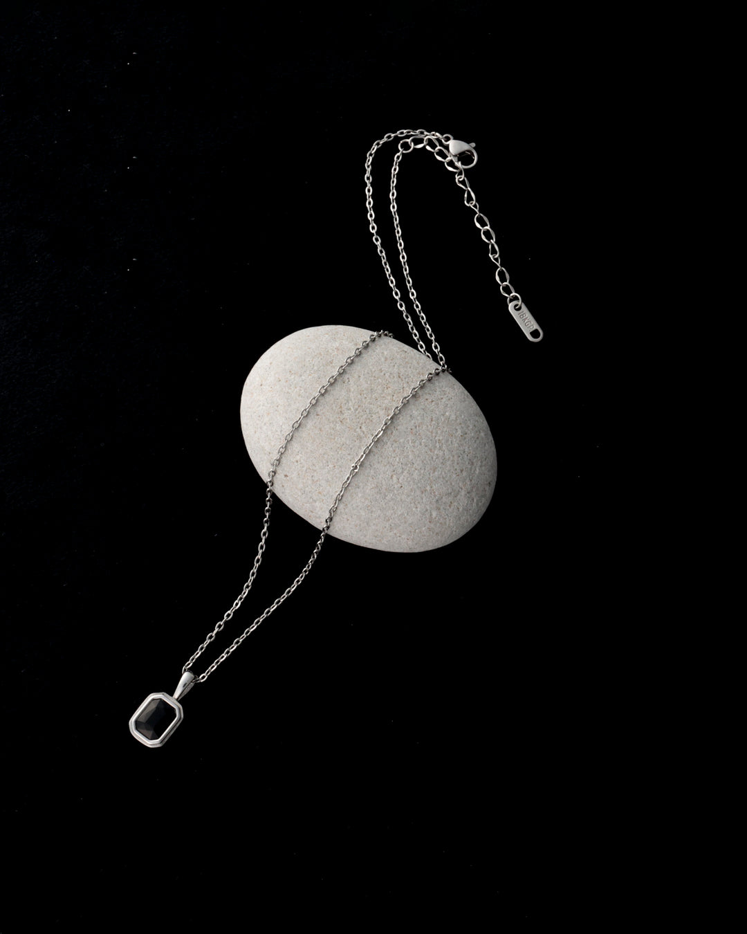 316L black stone necklace #N99