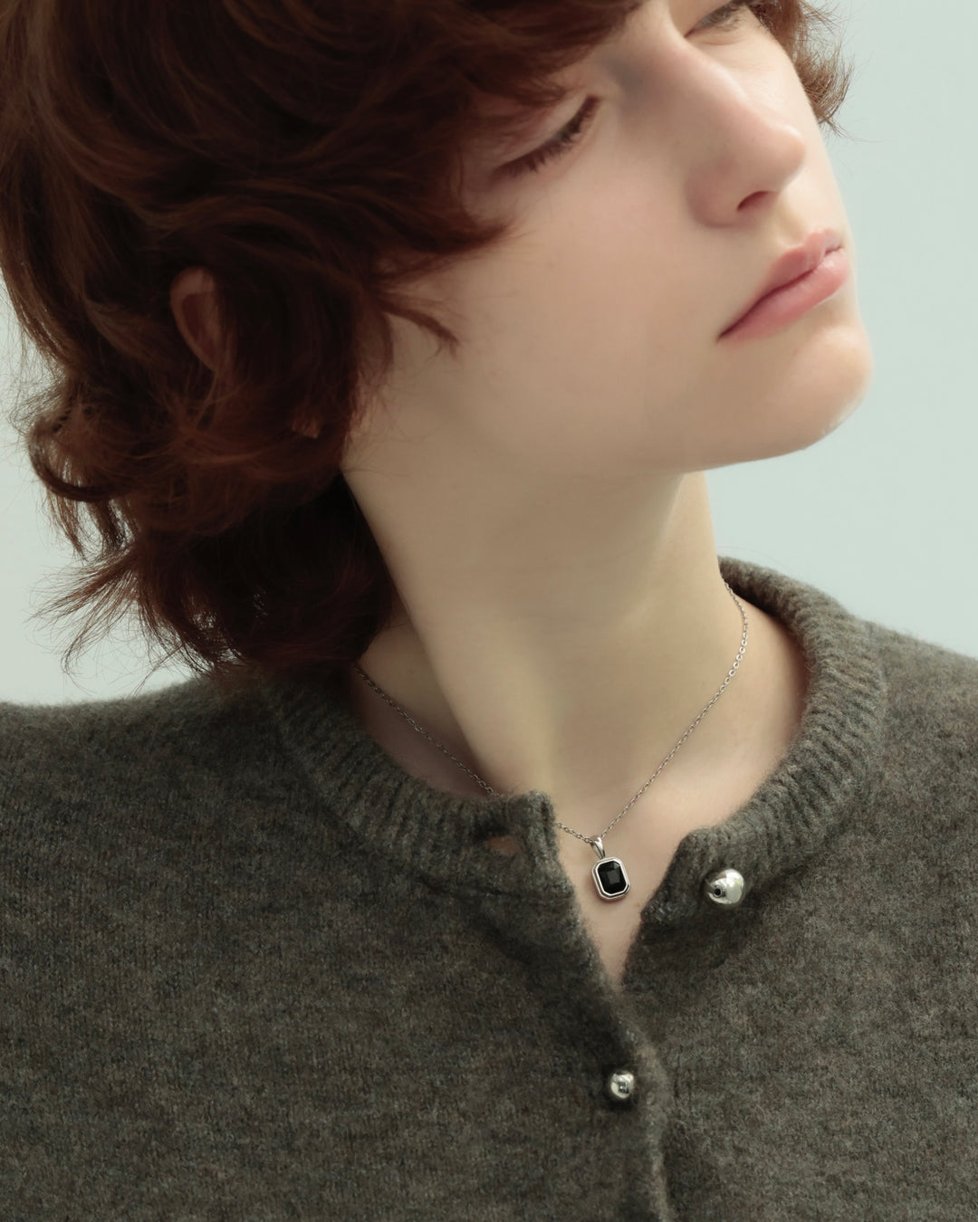 316L black stone necklace #N99