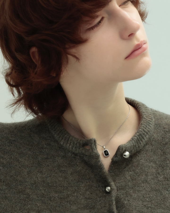 316L black stone necklace #N99