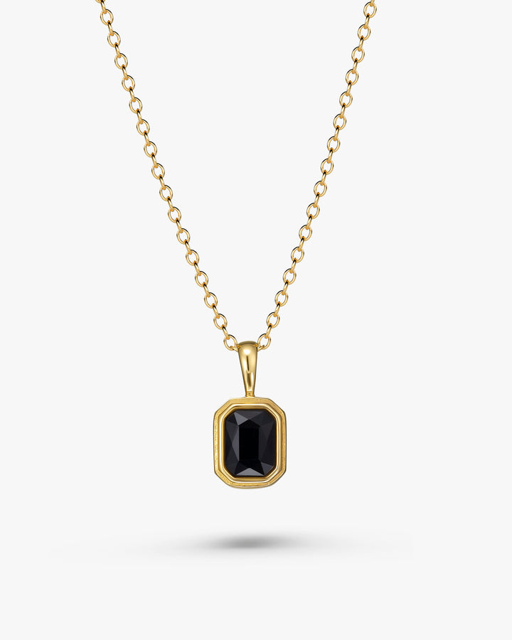 316L black stone necklace #N99