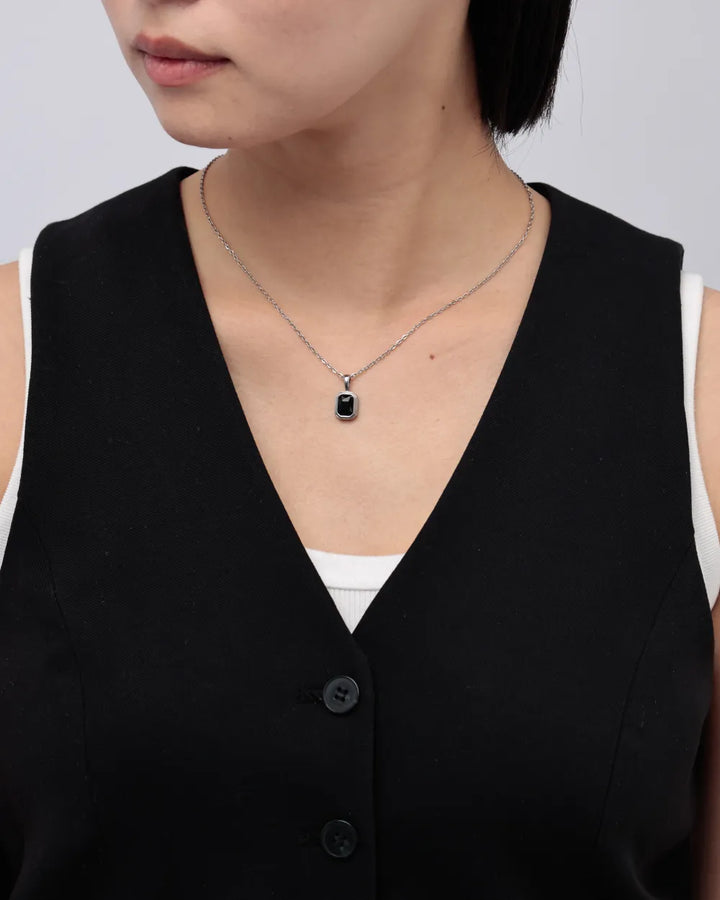 316L black stone necklace #N99