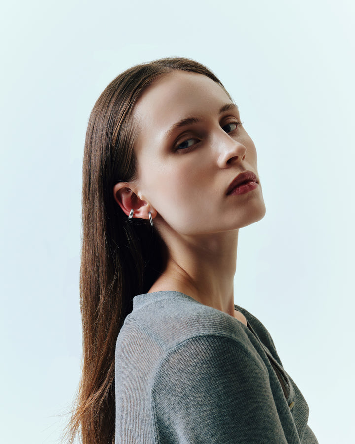 s925 round earcuff #P12