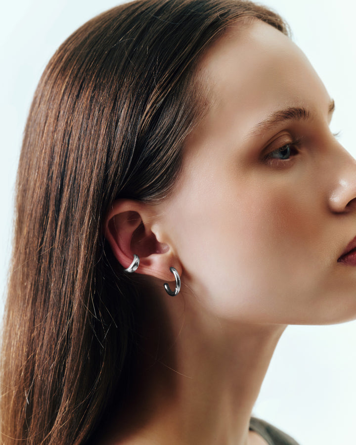 s925 round earcuff #P12