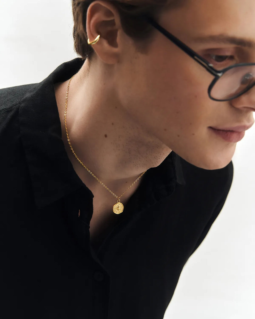 316L compass necklace #N75