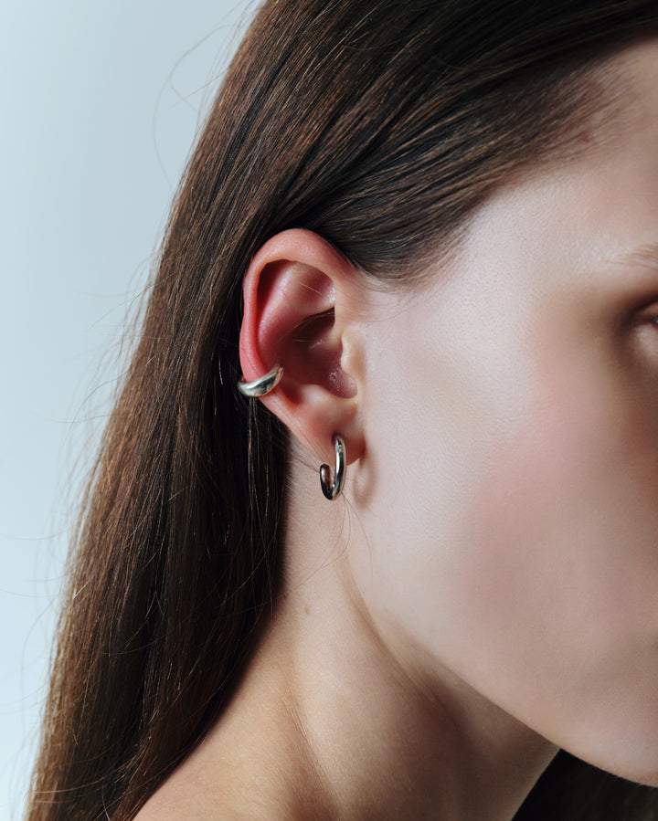 s925 round earcuff #P12