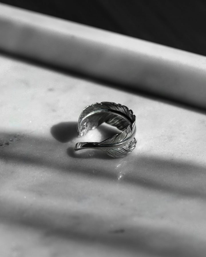 S925 fether ring #R04