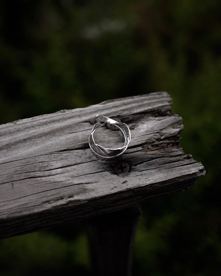 S925 fether ring #R04