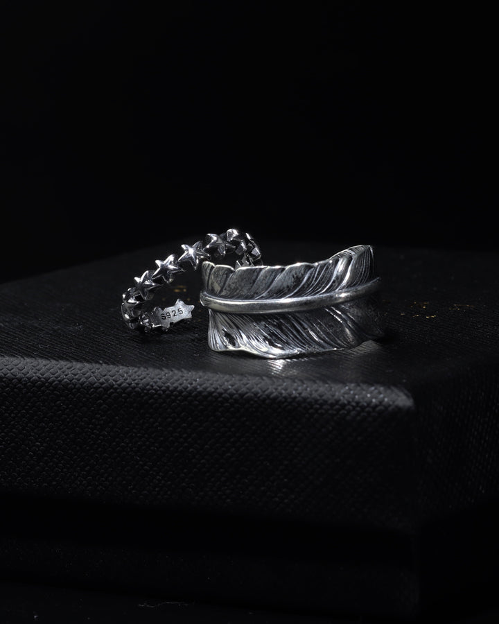 S925 fether ring #R04