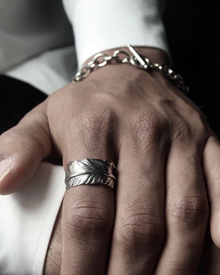 S925 fether ring #R04