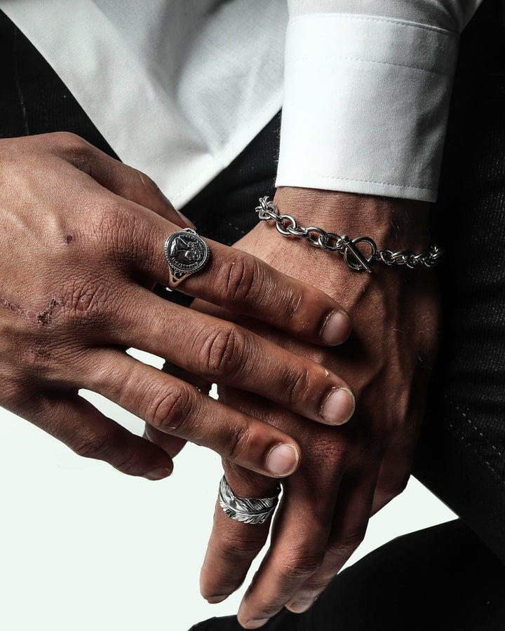 S925 fether ring #R04