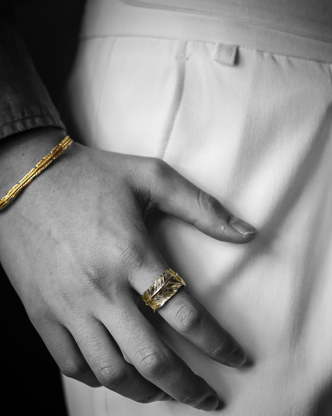 24kgp s925 fether ring #R05