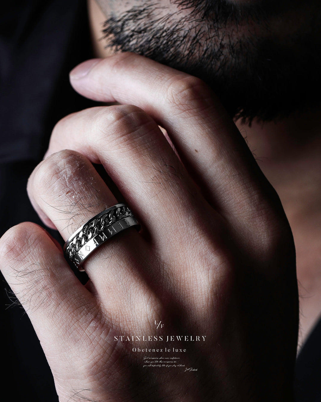 316L stainless  chain ring #R06
