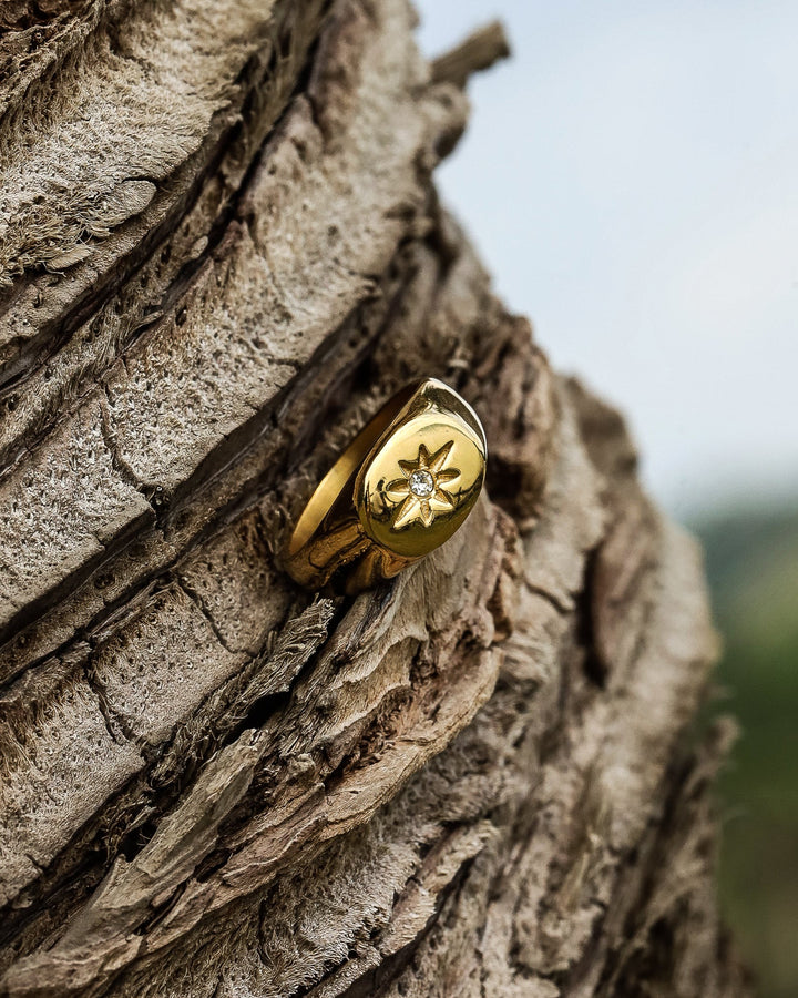 sun signet ring #R11