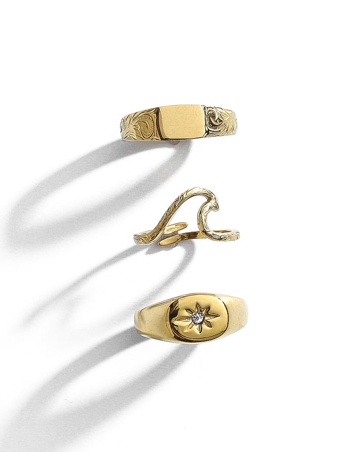sun signet ring #R11