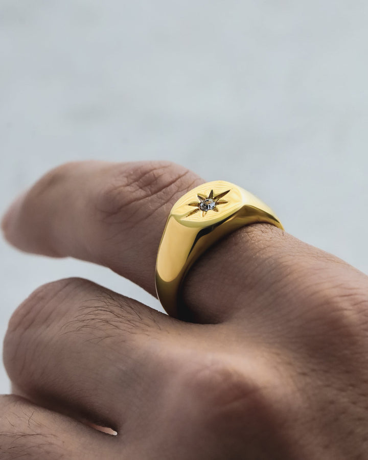 sun signet ring #R11