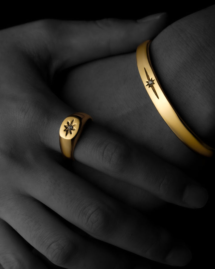 sun signet ring #R11