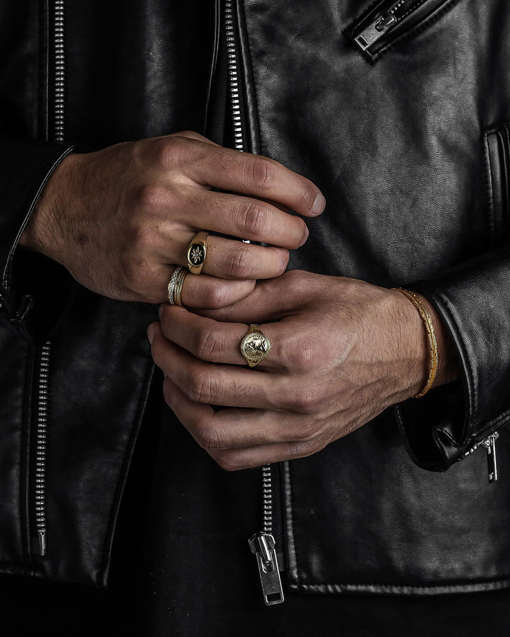 sun signet ring #R11