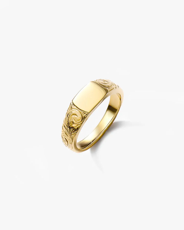 316L hawaiian signet ring #R18