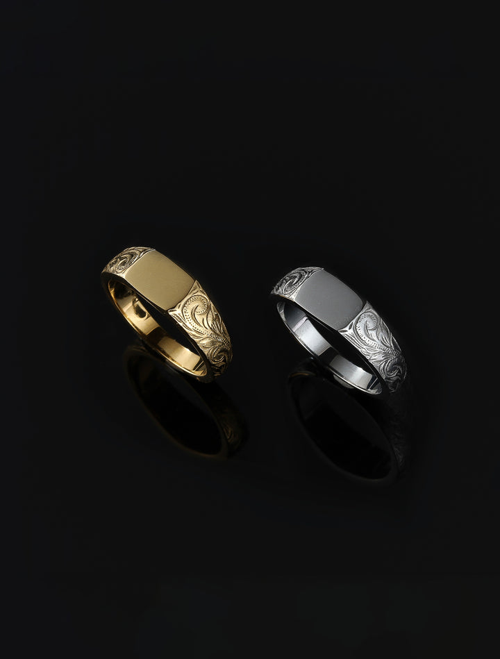 316L hawaiian signet ring #R18