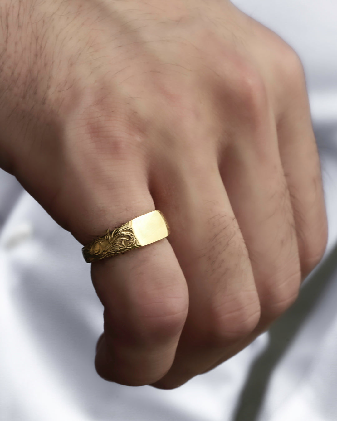 316L hawaiian signet ring #R18