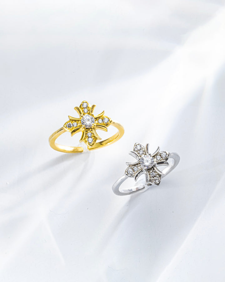 s925 cross ring #R26