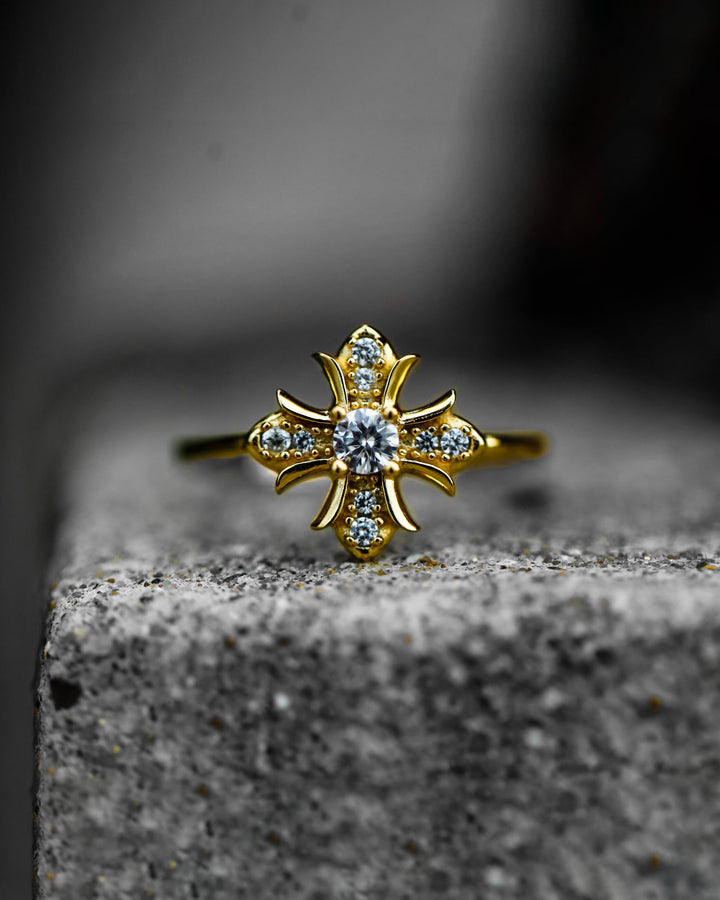 s925 cross ring #R26