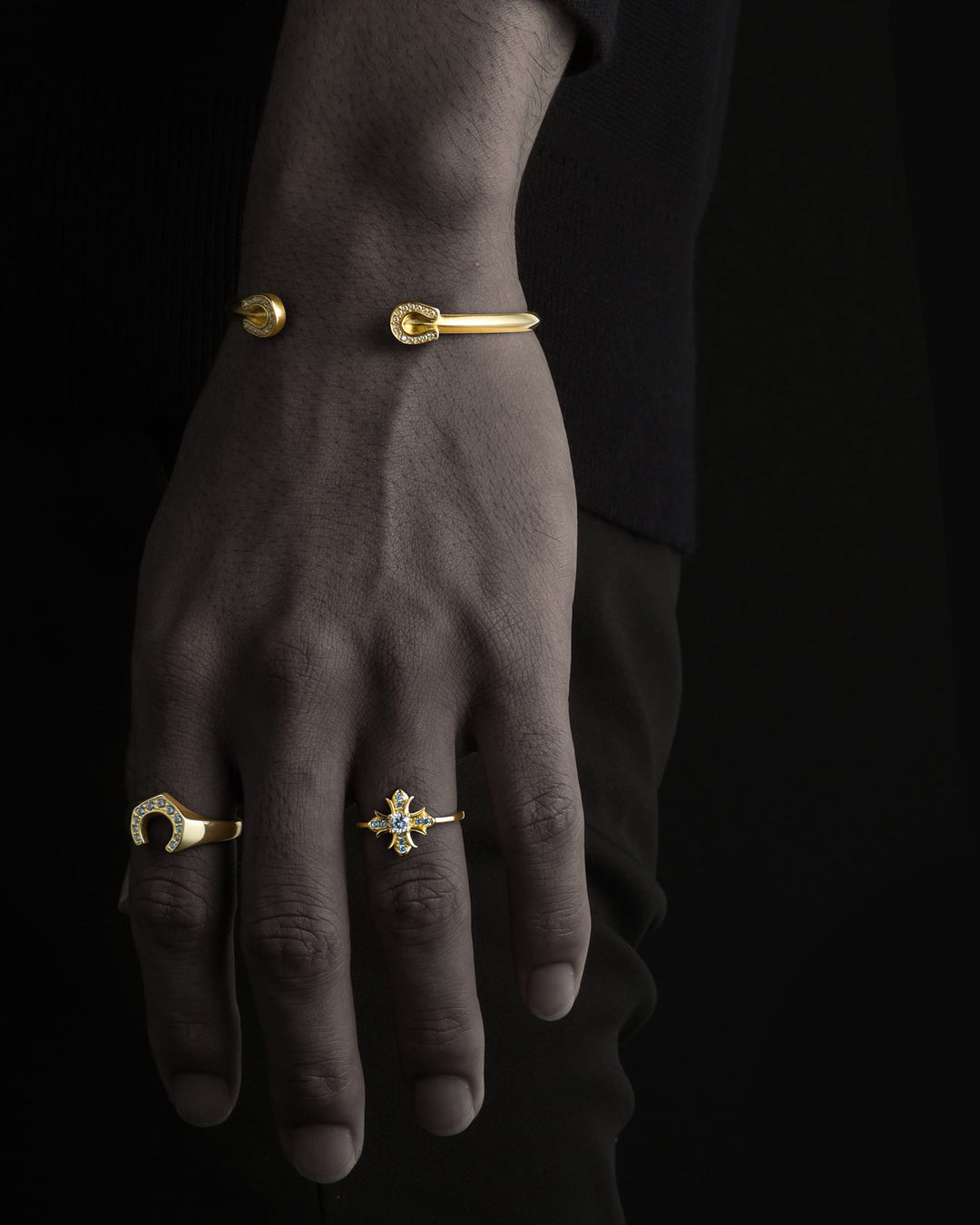s925 cross ring #R26
