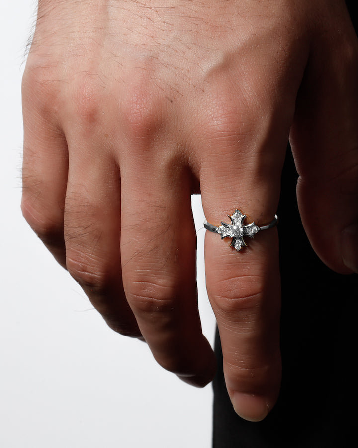 s925 cross ring #R26