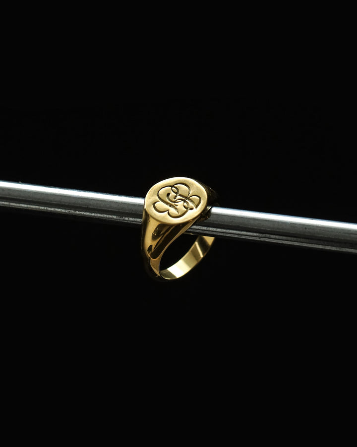 316L script signet  ring #R35
