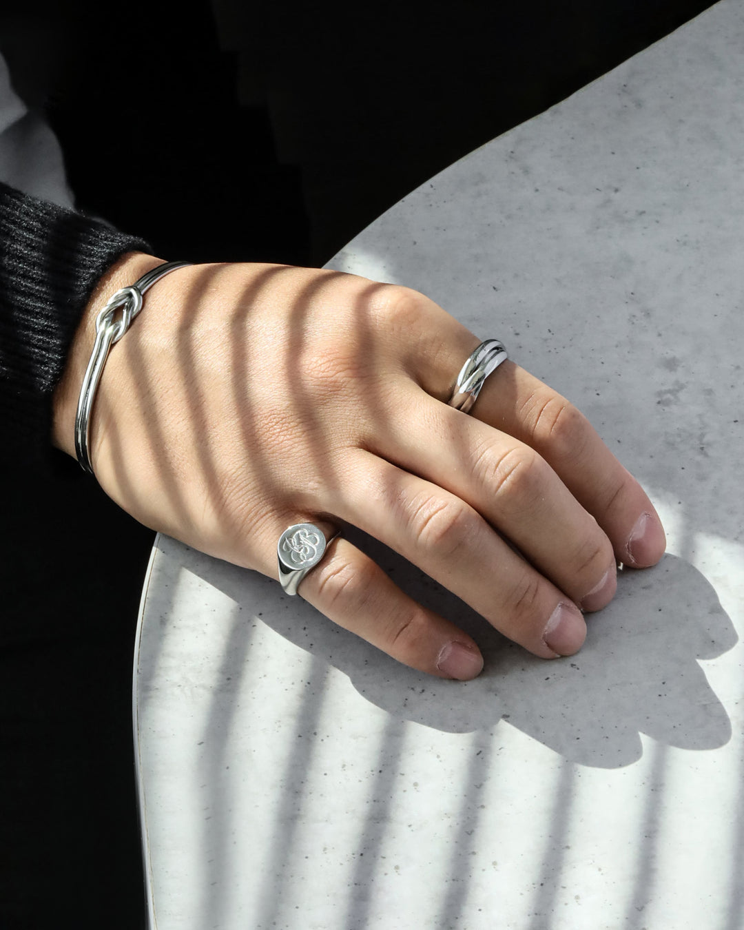316L script signet  ring #R35