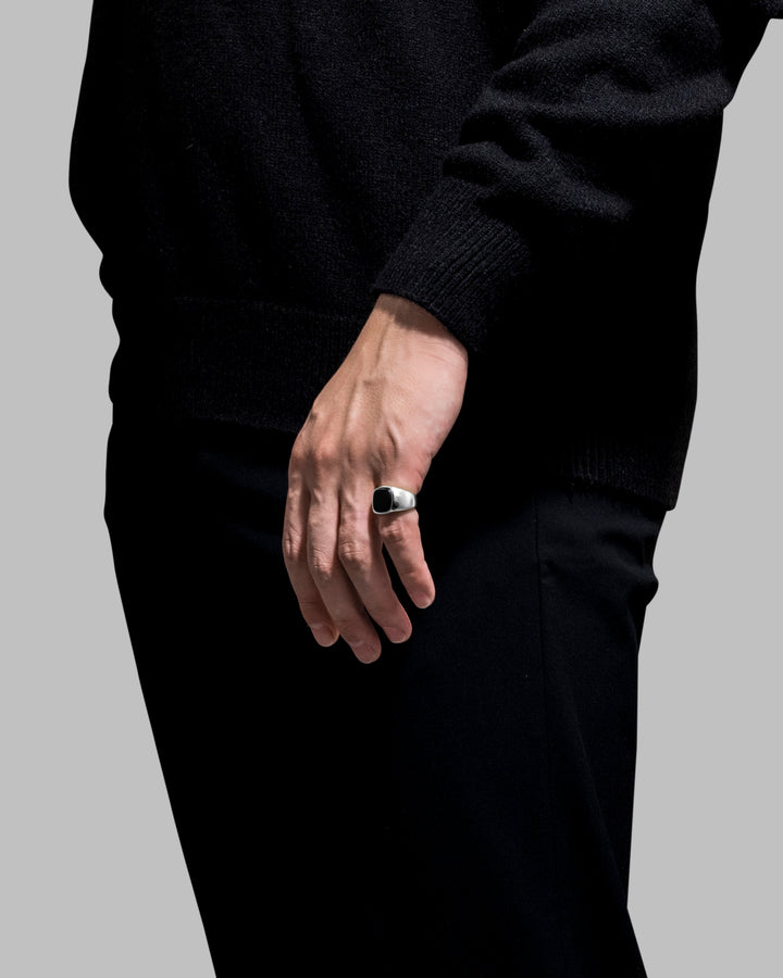 316L black signet ring #R45