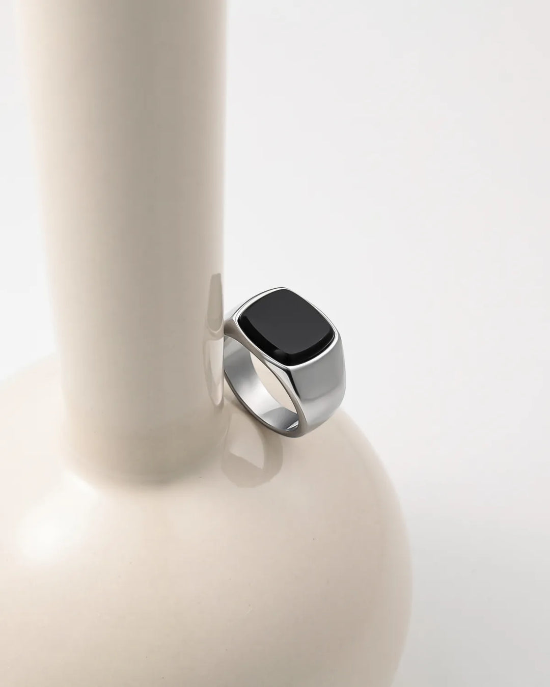 316L black signet ring #R45