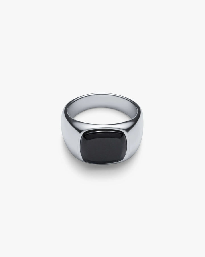 316L black signet ring #R45